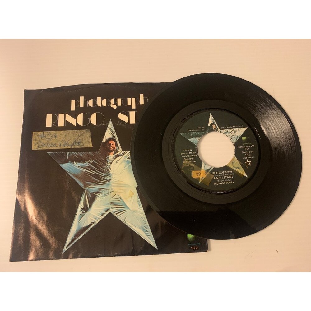 Vintage 1973 Ringo Starr "Photograph" 7" Vinyl Single With Sleeve